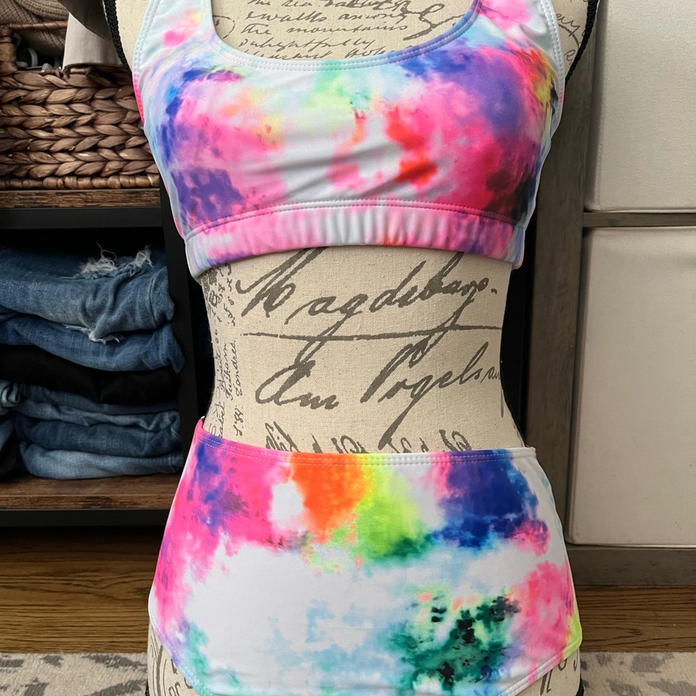 SHEIN Multicolor Tie-Dye Bikini